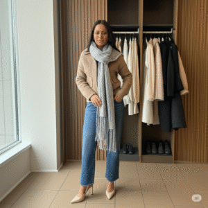 Cardigans, lightweight jackets, scarves, and sweaters